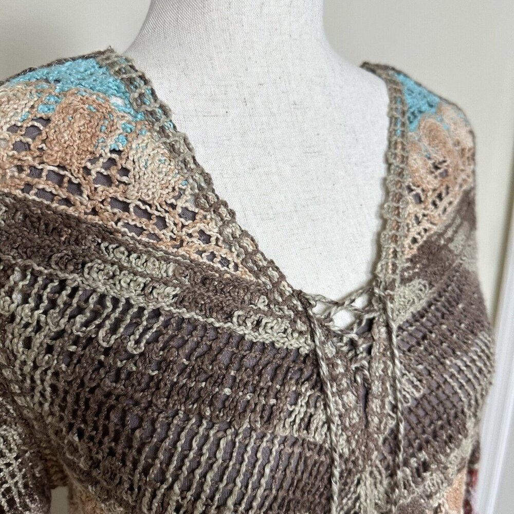$120 NWT Soft Surroundings Crochet Tunic Size Petite Small PS Cottagecore Boho - Picture 11 of 16